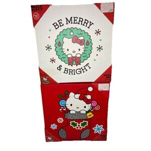 Hello Kitty Christmas Wall Art Decor Stocking and Wreath Set of 2